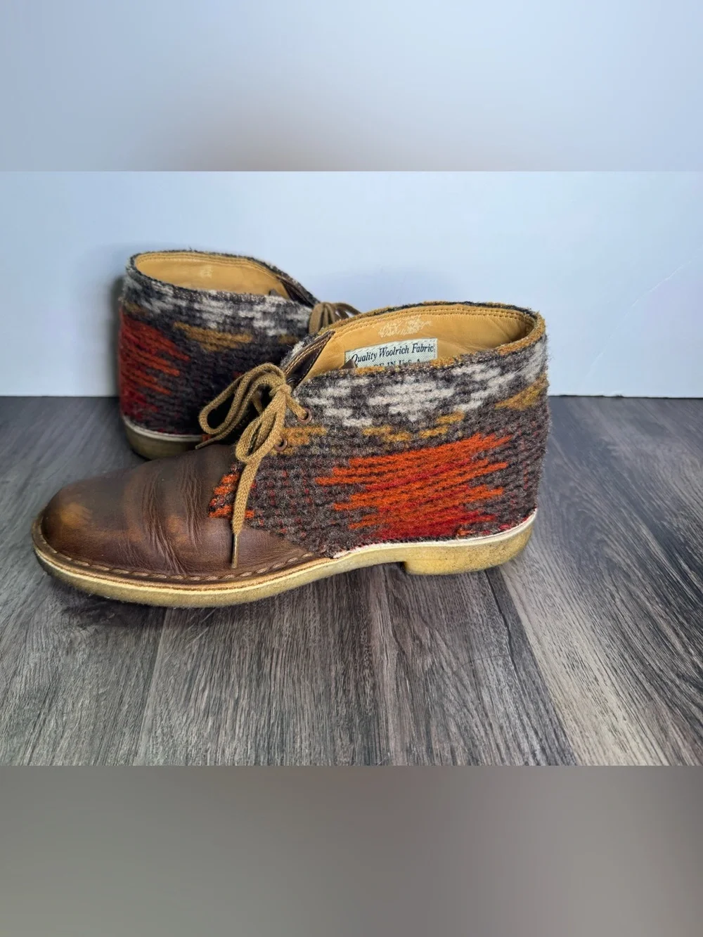 🔥Clarks x Woolrich Desert Boot Oiled Leather / Wool) Men's US Size 7